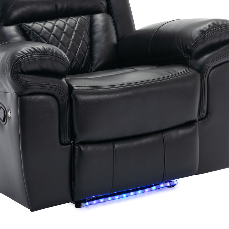 Merax Manual Recliner Chair with LED Light Strip