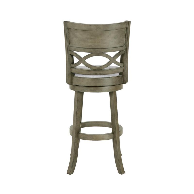 New Classic Furniture Manchester 29 Solid Wood Bar Stool with Fabric Seat in Ant Gray