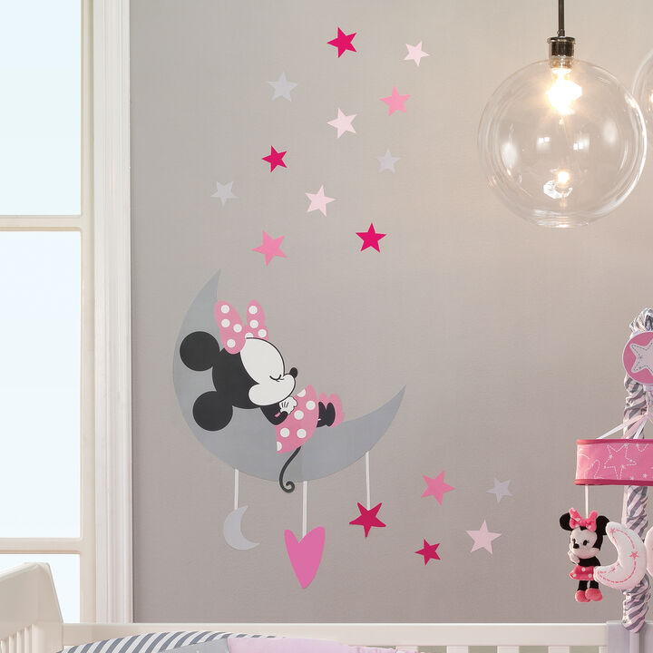 Disney Baby Minnie Mouse Pink/Gray Celestial Wall Decals by Lambs & Ivy
