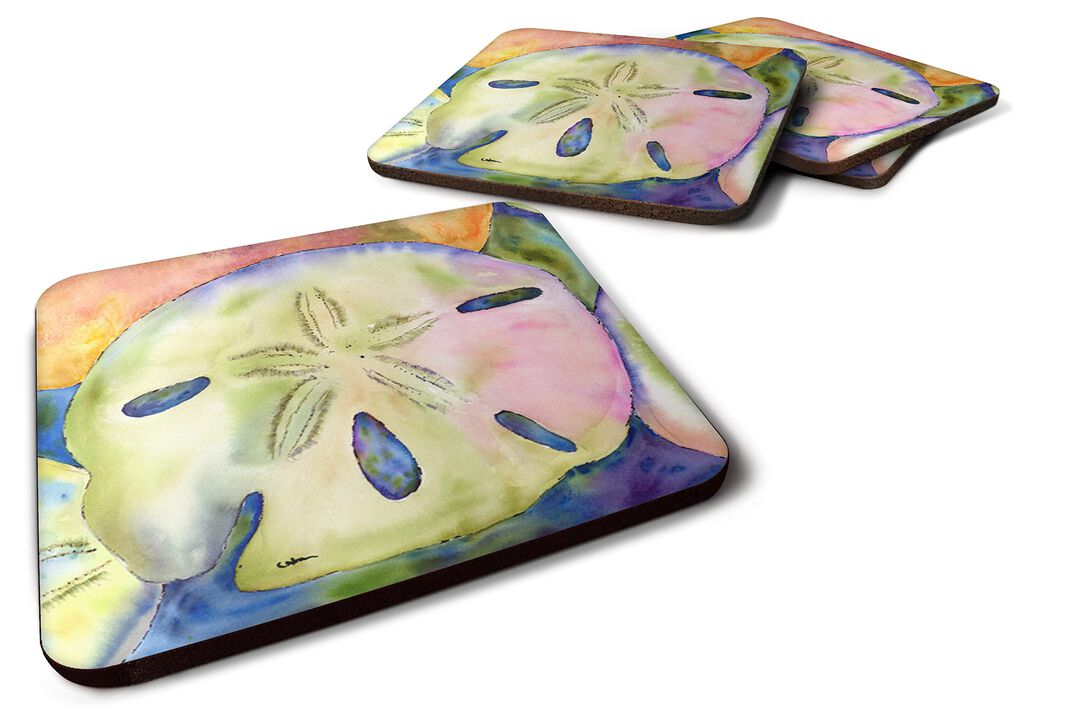 Caroline's Treasures 8545FC Sand Dollar Foam Coasters (Set of 4), 3.5 H x 3.5 W, Multicolor