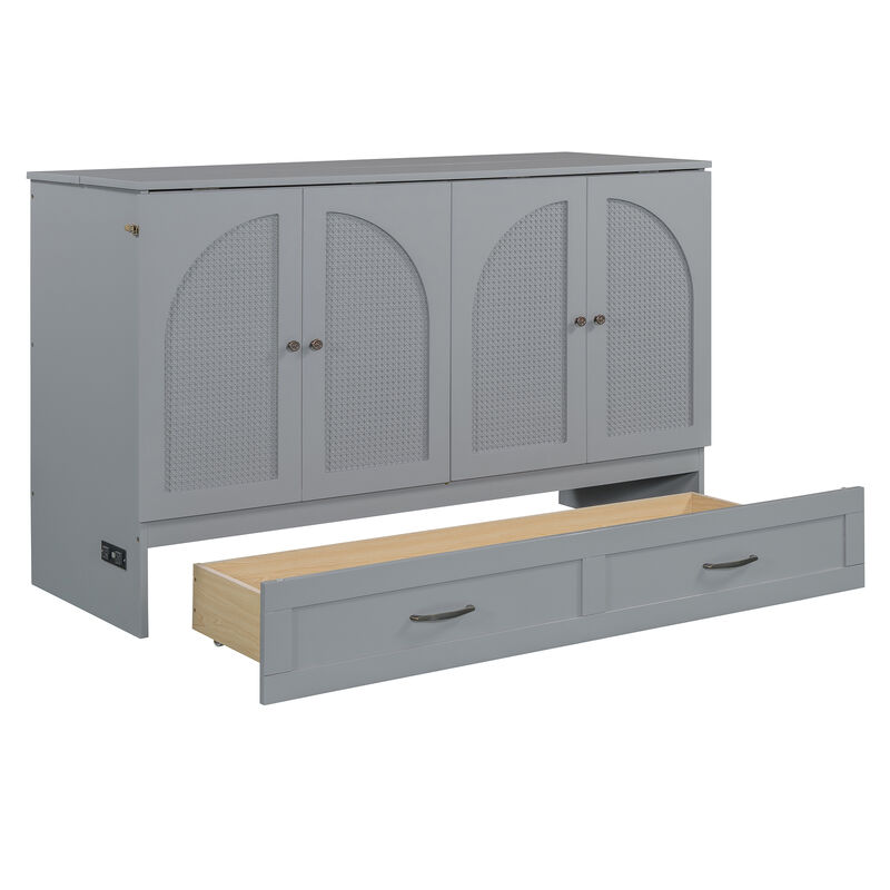 Merax Murphy Bed Cabinet with Drawers
