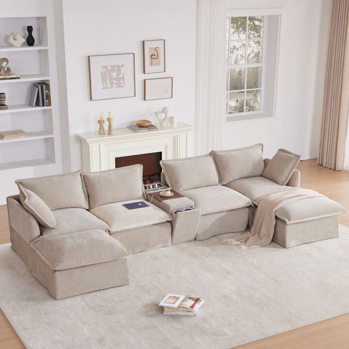 Merax Oversized Chenille Modular Sectional Sofa