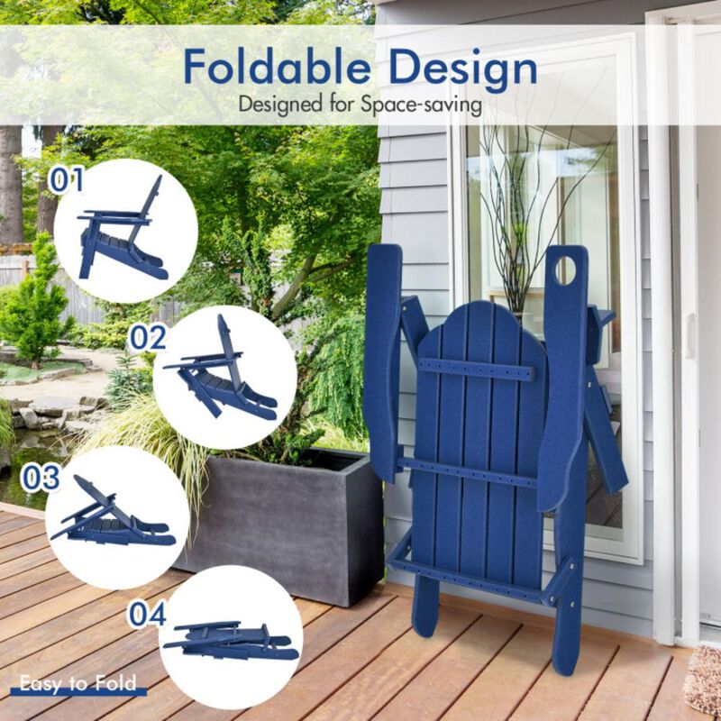 Hivvago Foldable Weather Resistant Patio Chair with Built-in Cup Holder