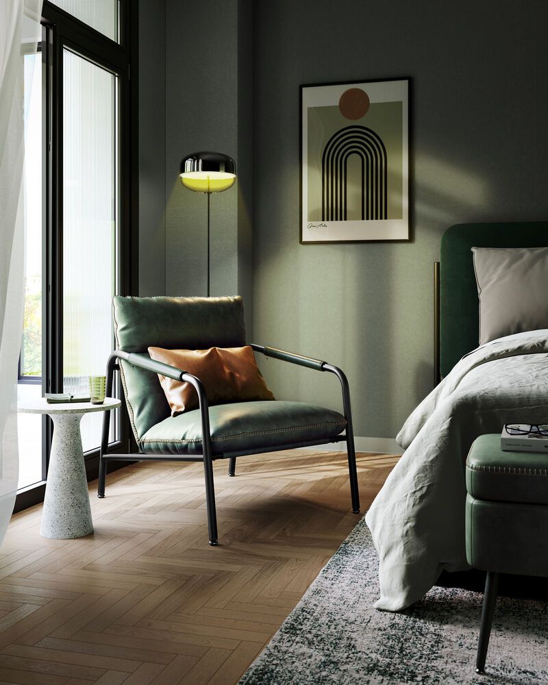 Accent Chair with Sleek Frame