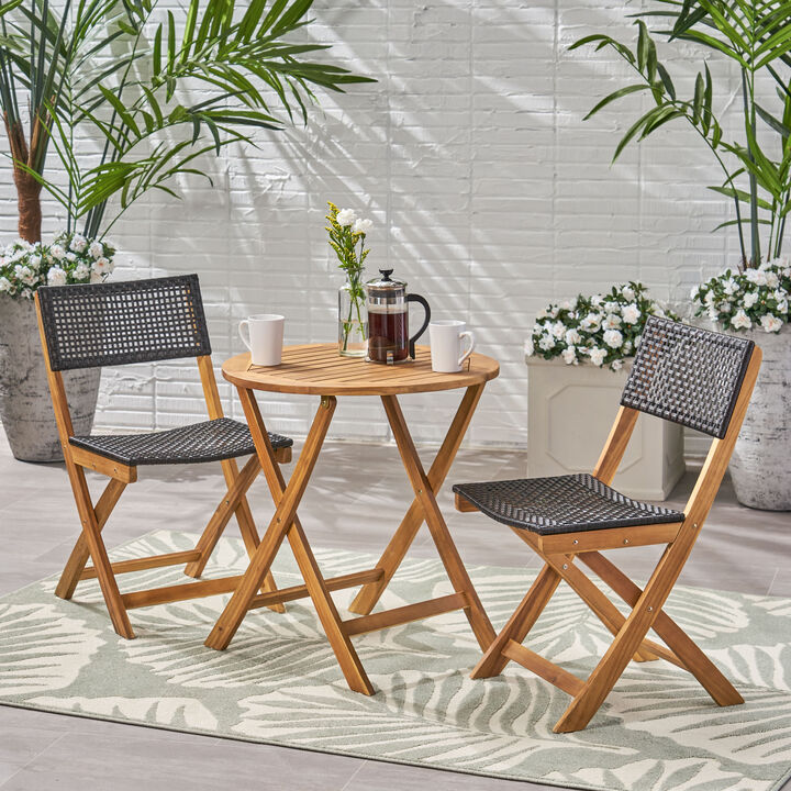 Merax Outdoor Patio Table Chairs Bistro Set