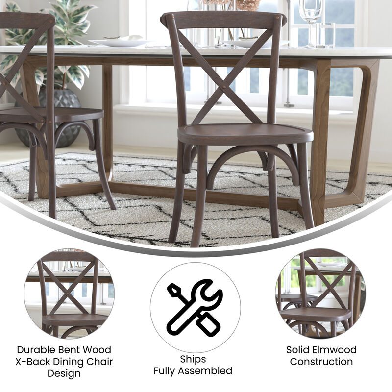 Wood Cross Back Chairs