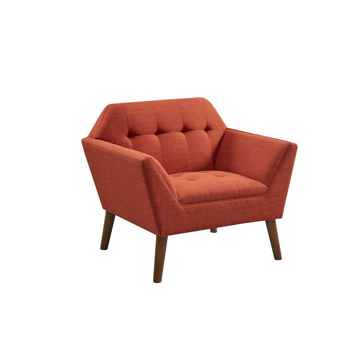 Starlight Canyon Home Orange Accent Chair with Solid Wood and Plywood Frame for Living Room