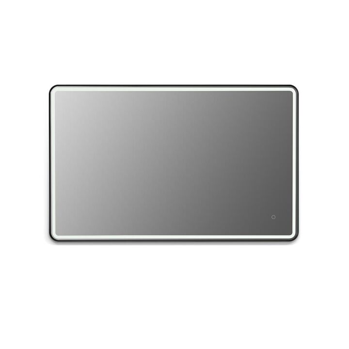 Altair Framed in Matt Black Modern Bathroom/Vanity LED Lighted Wall Mirror