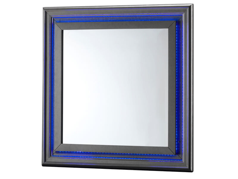 Lorana 38 in. x 38 in. Modern Square Framed Dresser Mirror