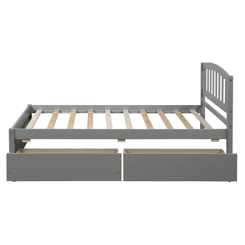 Merax Wood Bed Frame with Two Drawers
