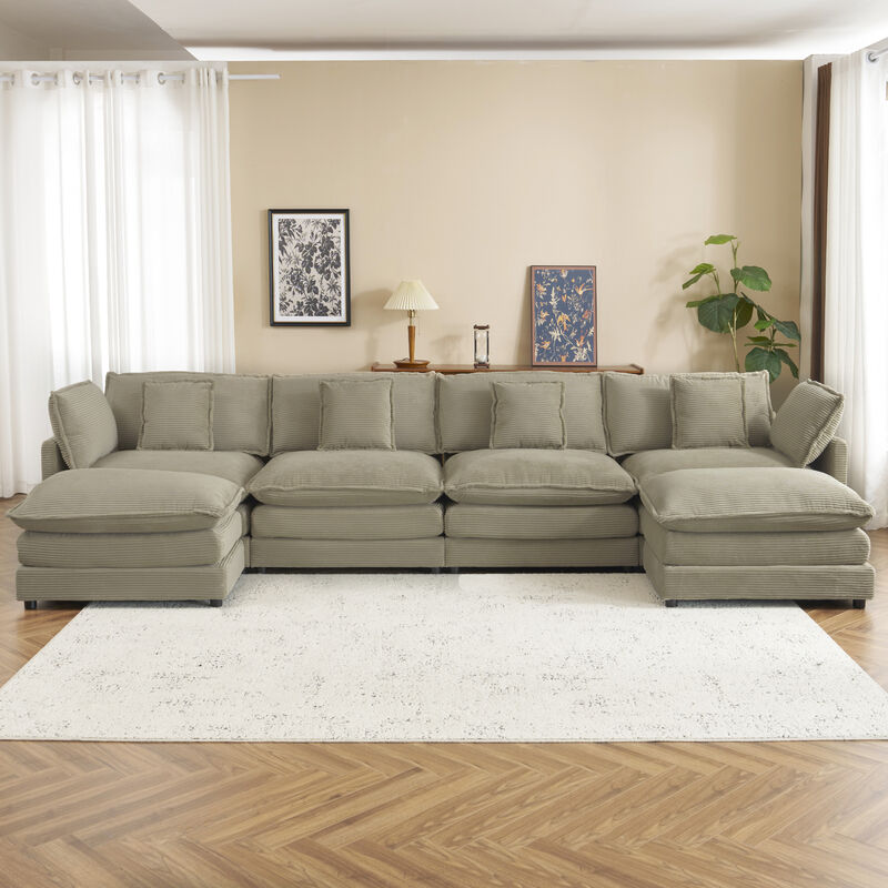 Merax Modern Corduroy Modular Sofa Couch for Living Room