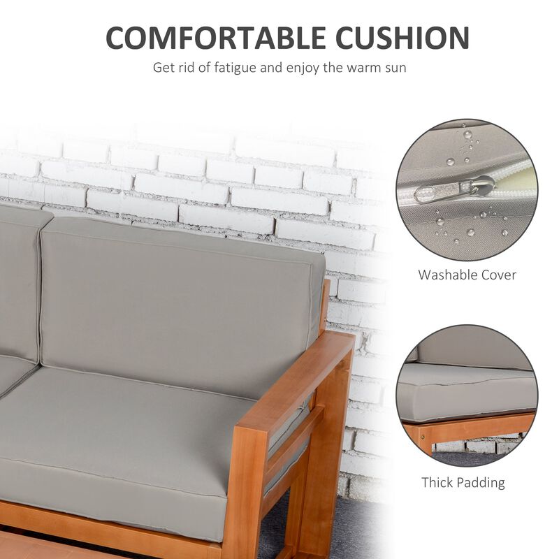 Grey Garden Conversation: 5-Seater Wood Outdoor Sectional Set