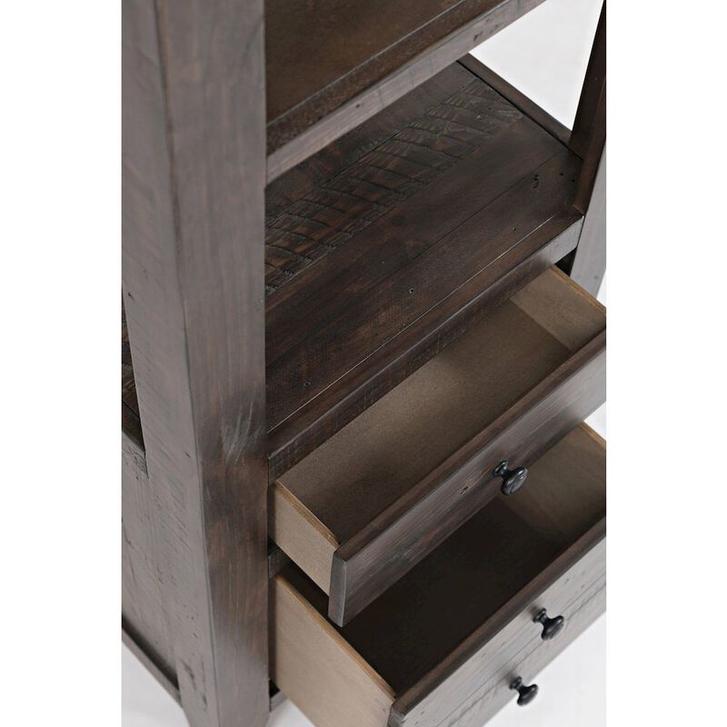 Jofran Madison County Rustic Reclaimed Solid Wood Farmhouse 22 Pier Bookcase