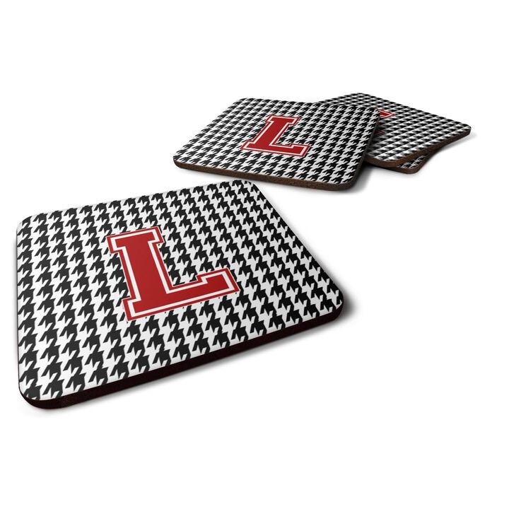 Caroline's Treasures CJ1021-LFC Monogram-Houndstooth Foam Coasters (Set of 4), Initial L, 3.5 H x 3.5 W, Multicolor