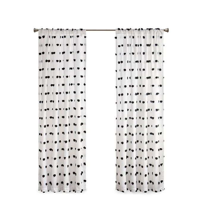 Gracie Mills Albert Lightweight Pom Pom Embellished Sheer Window Panel - 50x84"