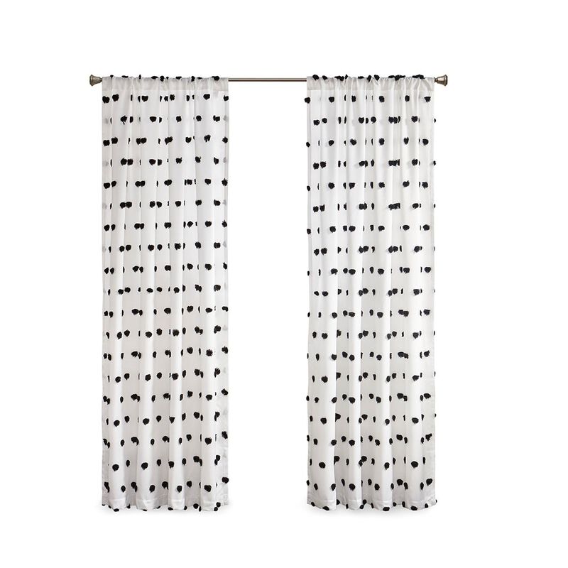Gracie Mills Albert Lightweight Pom Pom Embellished Sheer Window Panel - 50x84"