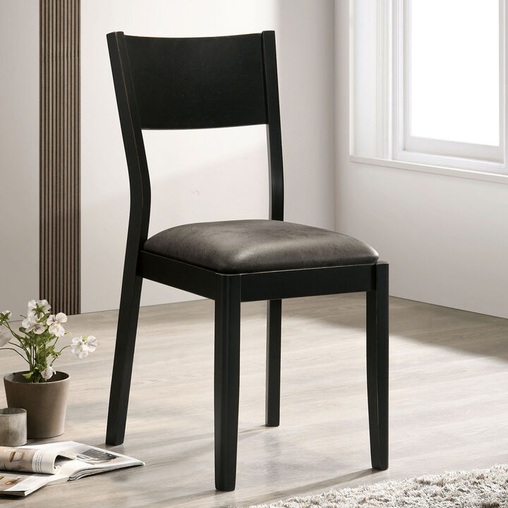 Modern Black & Gray Side Chairs Set of 2 Dining Room Furniture