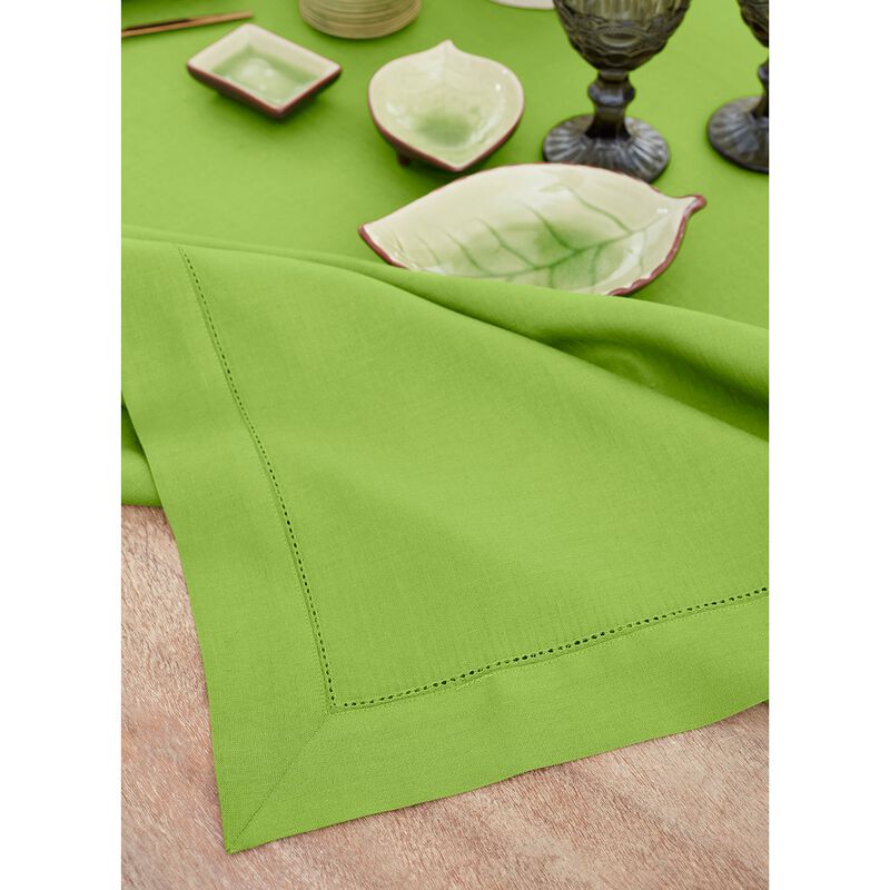 Solino Home 100% Pure Linen Tablecloth | Classic Hemstitch for Valentines