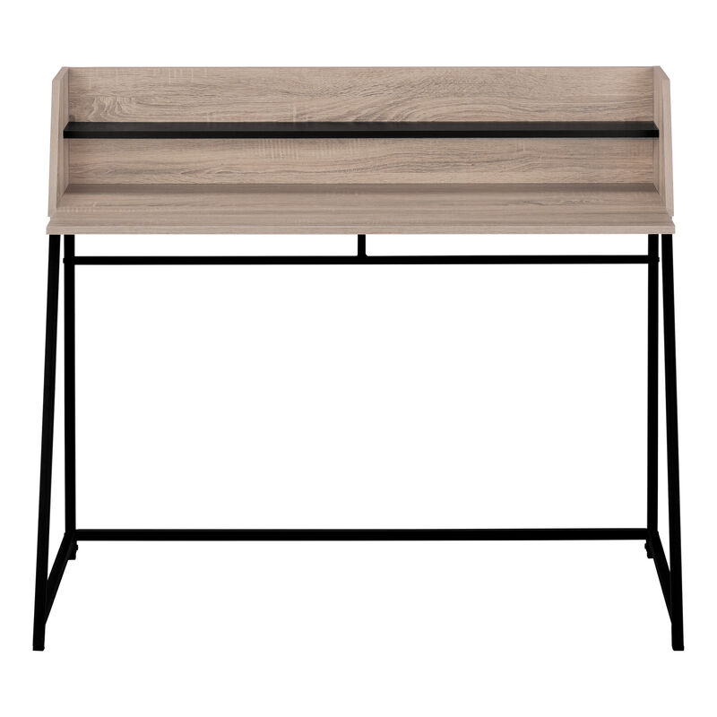 Monarch Specialties I 7546 Computer Desk, Home Office, Laptop, Storage Shelves, 48"L, Work, Metal, Laminate, Brown, Black, Contemporary, Modern