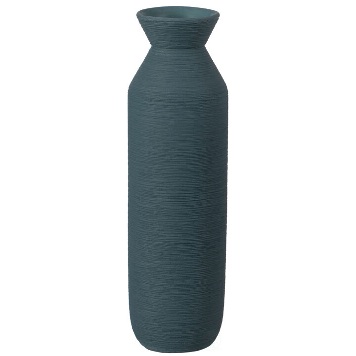 9" H Decorative Ceramic Cylinder Vase, Modern Style Centerpiece Table Vase, Blue
