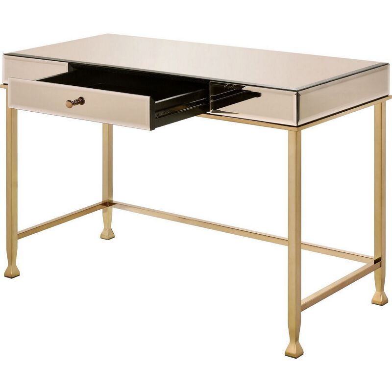 Rectangular Storage Writing Desk, Pink-Benzara