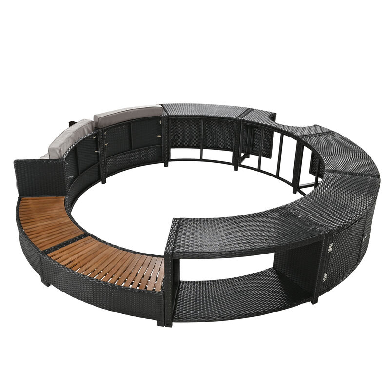 Merax Spa Frame Patio Rattan Sofa Set