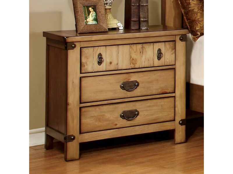 Streamdale Weathered Elm Nightstand with USB/Outlet