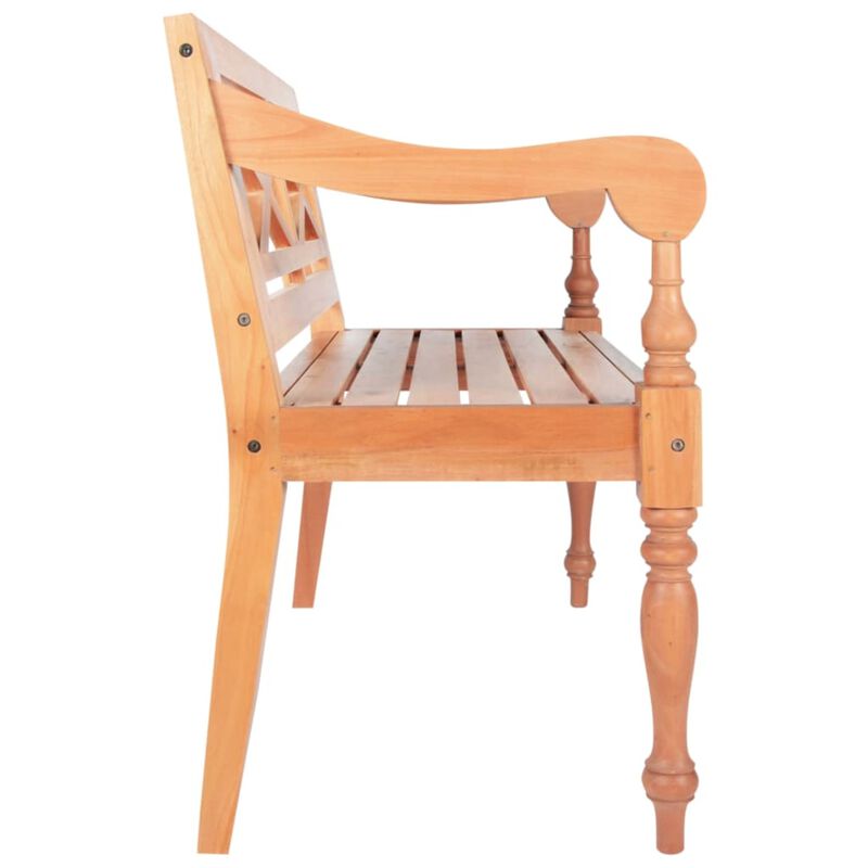 vidaXL Batavia Bench 38.6" Solid Mahogany Wood Light Brown