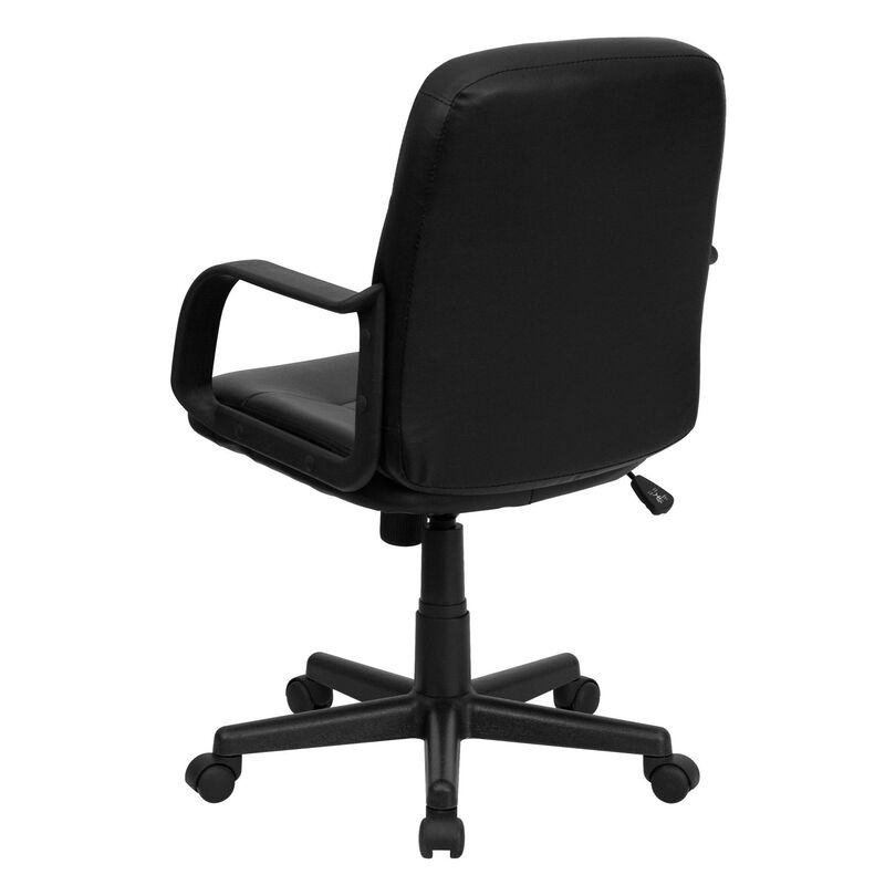 Paulson Mid-Back Black Glove Vinyl Executive Swivel Office Chair with Arms