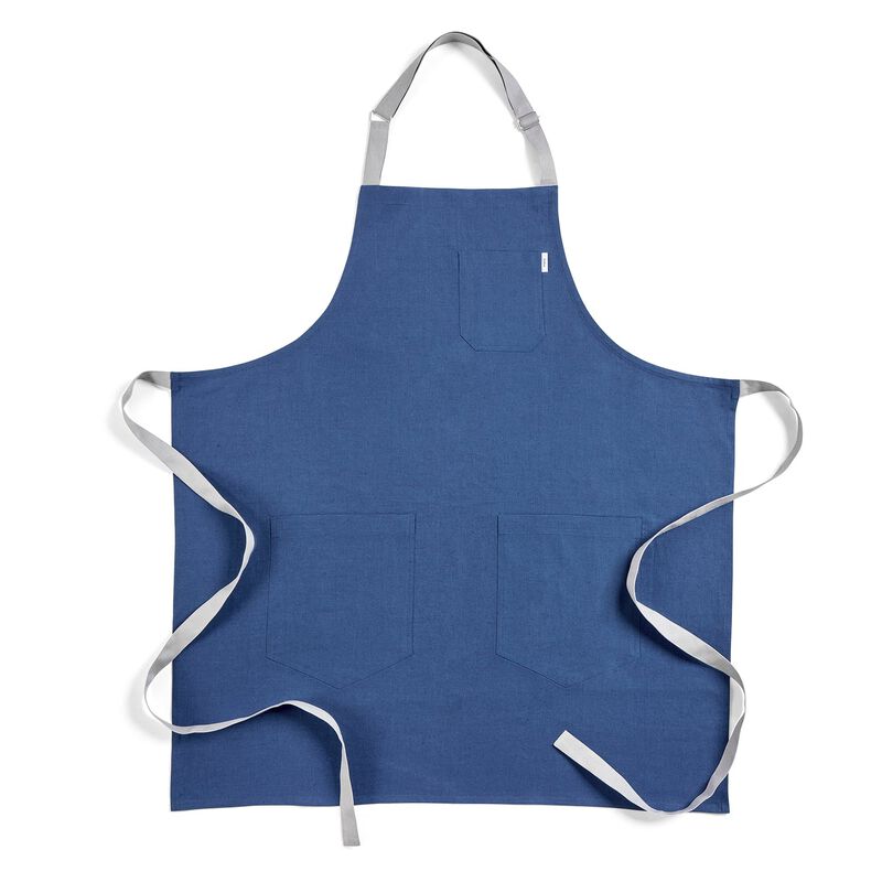 Solino Home 100% Pure Linen Bib Apron 33 x 30 Inch