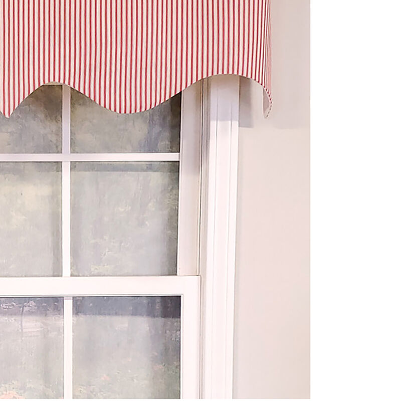 RLF Home Luxurious Modern Design Classic MG-Ticking Stripe Regal Style Window Valance 50" x 17" Black