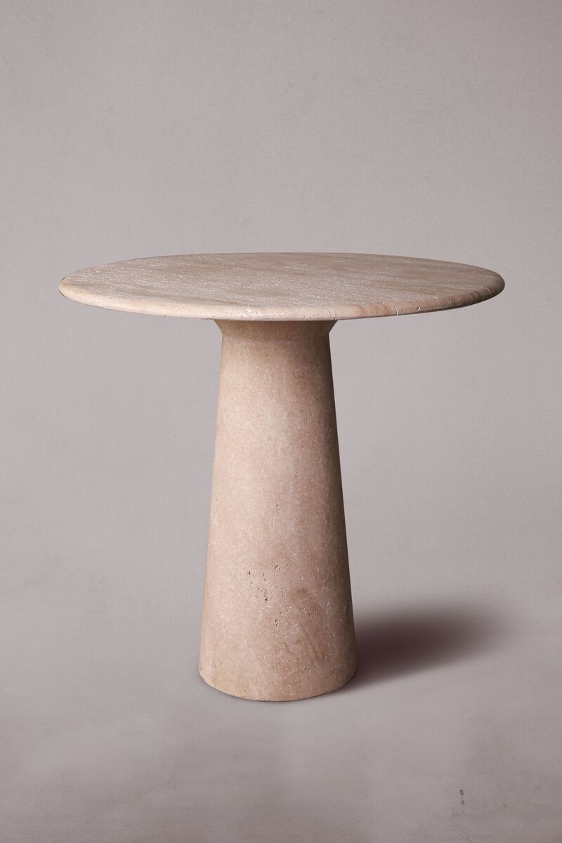 Le Cou Travertine Round Dining Table 49"