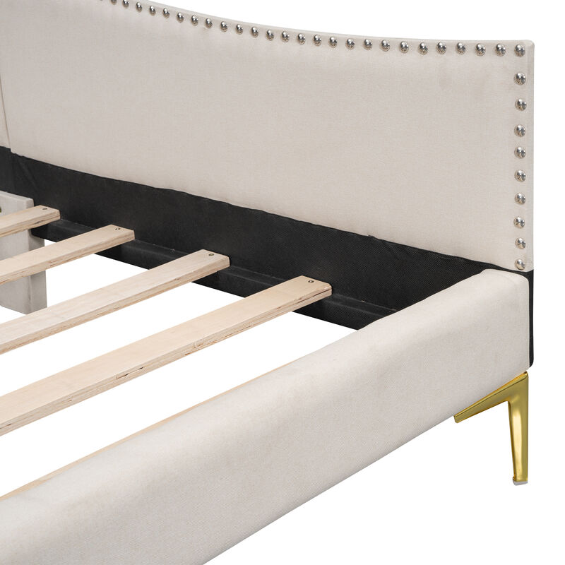 Merax Upholstered Daybed with Headboard and Armrest
