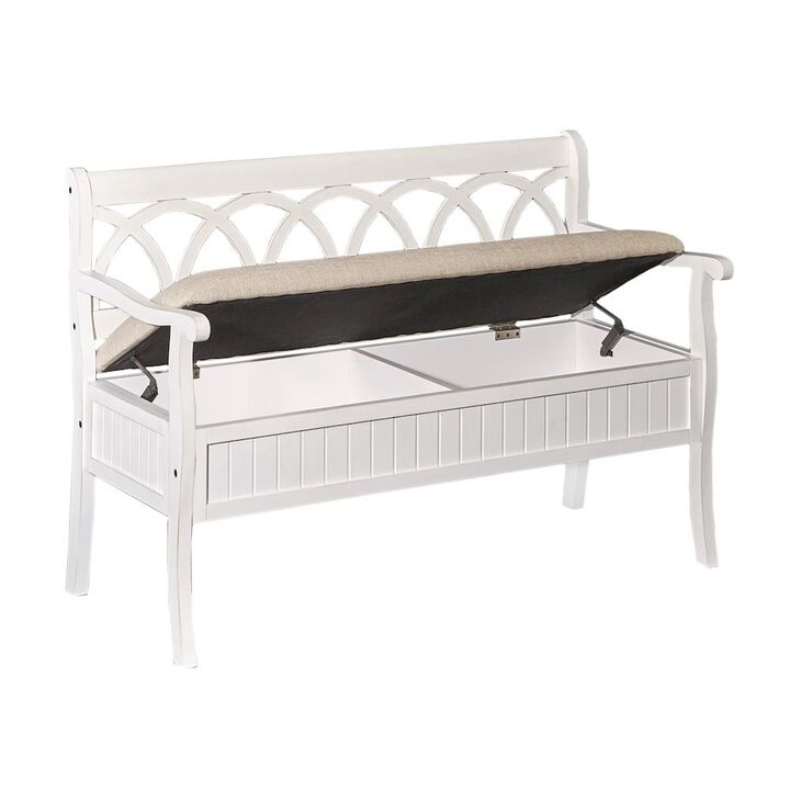 Powell Elliana Storage Bench - White
