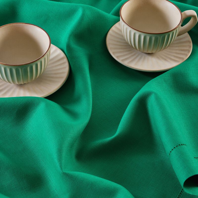 Solino Home 100% Pure Linen Tablecloth | Classic Hemstitch