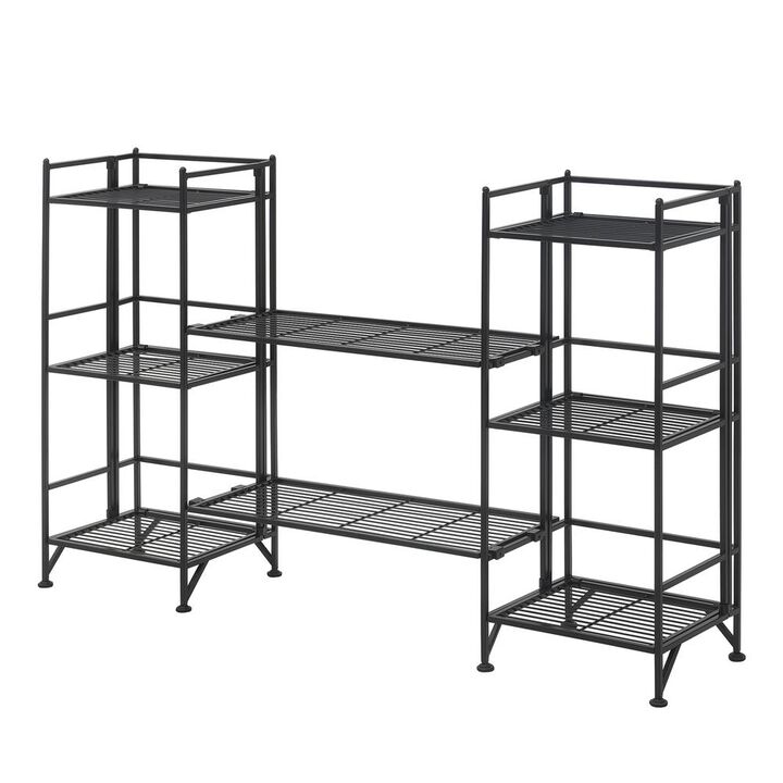 Convenience Concepts Xtra Storage 3 Tier Folding Metal Shelves with Set of 2 Extension Shelves