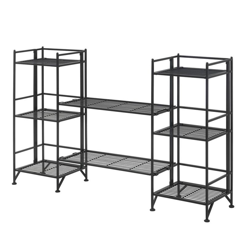 Convenience Concepts Xtra Storage 3 Tier Folding Metal Shelves with Set of 2 Extension Shelves