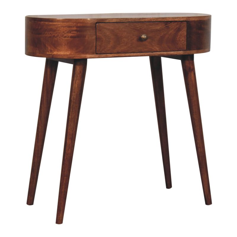 Artisan Furniture Solid Wood California Walnut Rounded Small Console Table