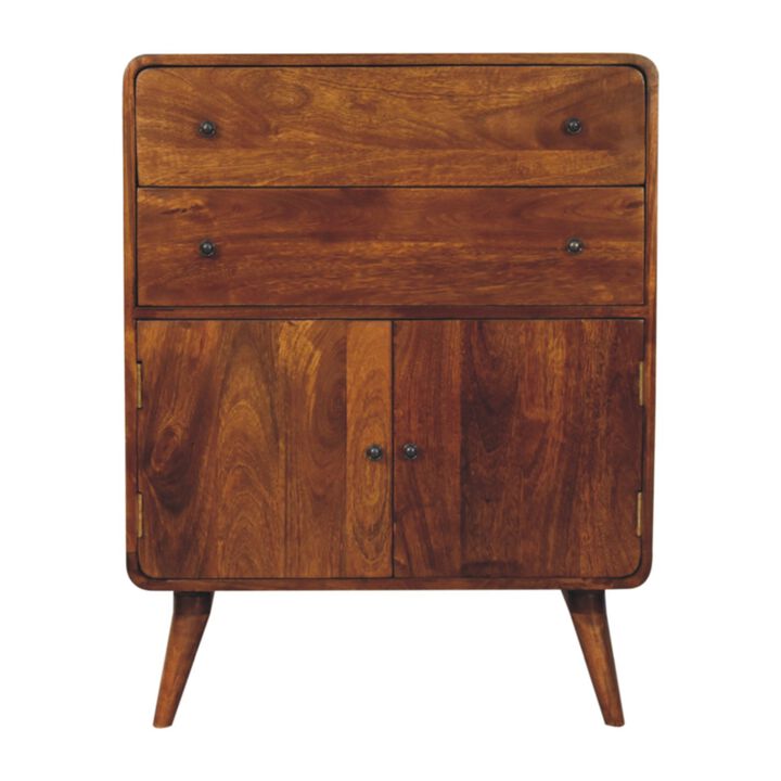 Artisan Furniture Solid Wood Curved Nordic Charm Cabinet