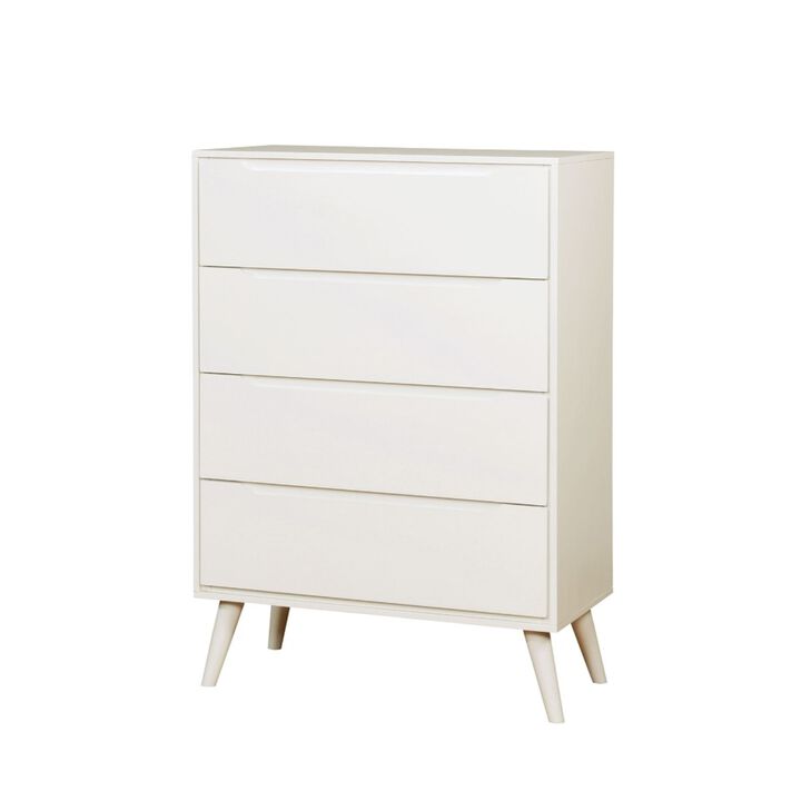 Mid Century Modern Style Wooden Chest, White