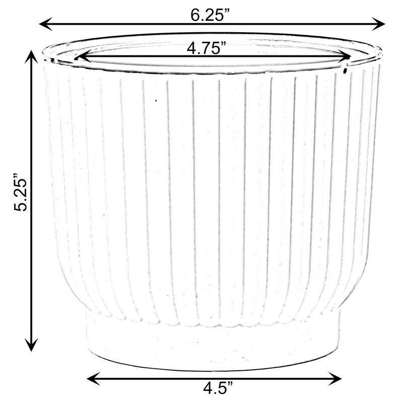 White Flower Pot Self Watering Planter, 6 Pack