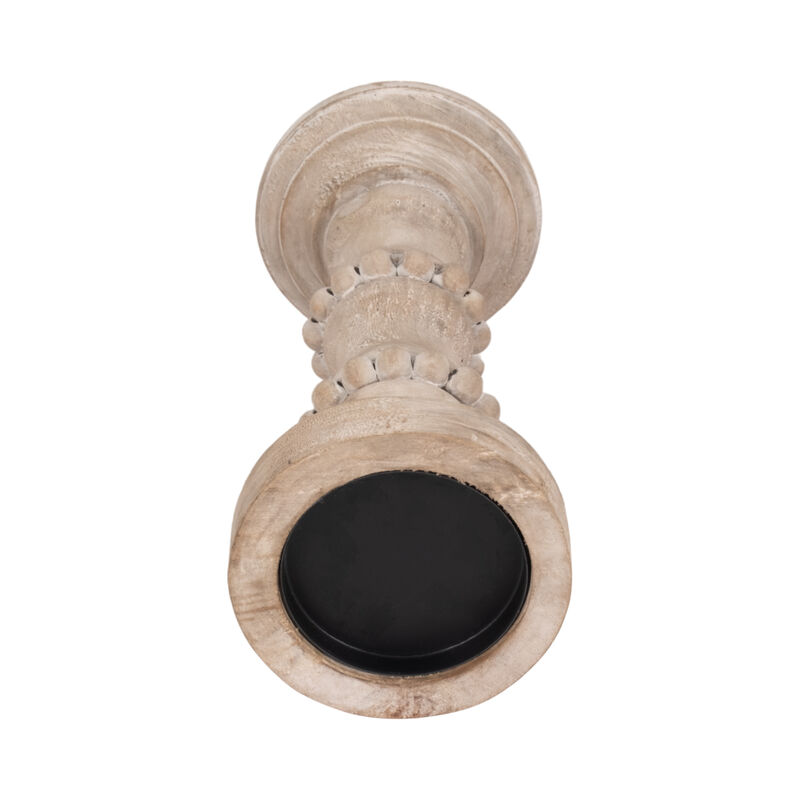 Wooden 11" Antique Style Candle Holder