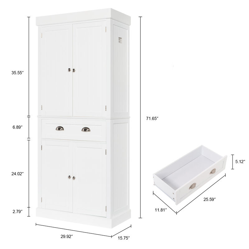 Storage Cabinet with Double Doors and Drawers for Living Room & Bedroom