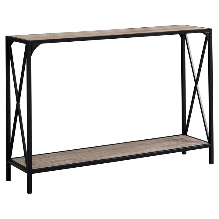 Monarch Specialties I 2125 Accent Table, Console, Entryway, Narrow, Sofa, Living Room, Bedroom, Metal, Laminate, Brown, Black, Contemporary, Modern