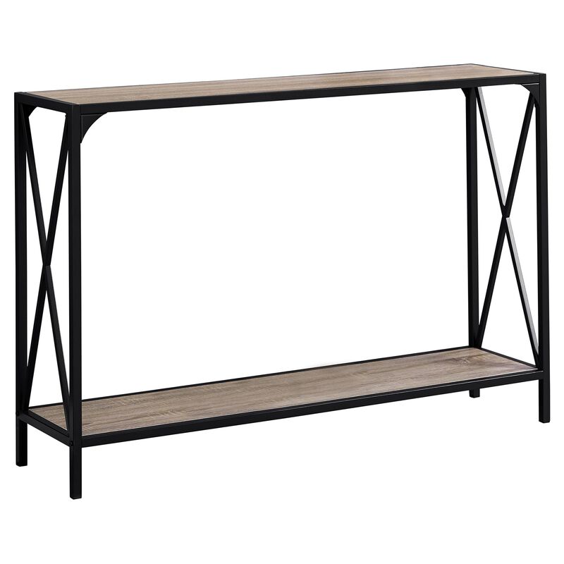 Monarch Specialties I 2125 Accent Table, Console, Entryway, Narrow, Sofa, Living Room, Bedroom, Metal, Laminate, Brown, Black, Contemporary, Modern