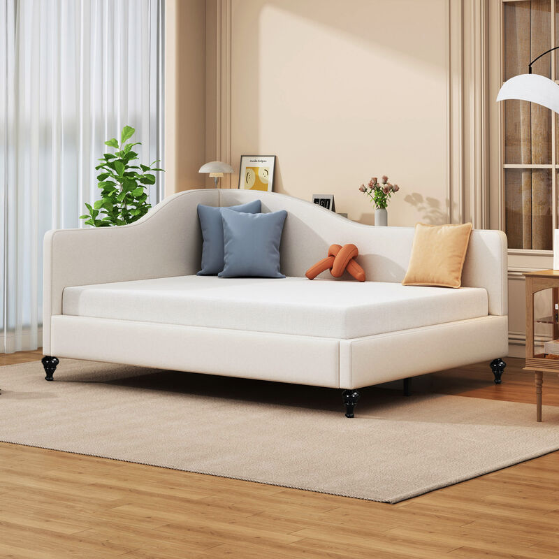 Merax L-Shaped Linen Upholstered Daybed