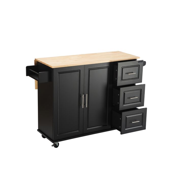 Streamdale Mobile Kitchen Island with Extendable Table