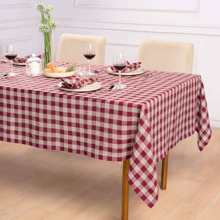 Solino Home 100% Pure Linen Tablecloth | Morgan Check