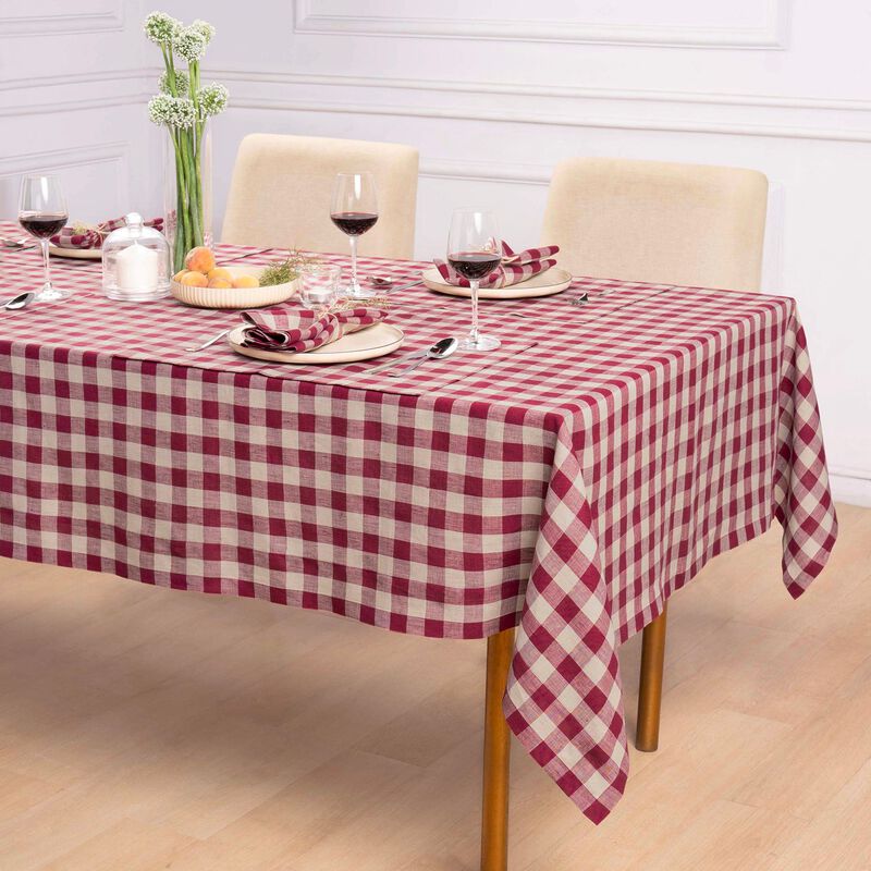 Solino Home 100% Pure Linen Tablecloth | Morgan Check