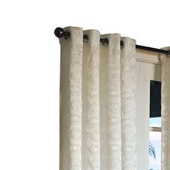 Commonwealth Habitat Mayan Heavy Fabric With Circle Grommet Top Panel - 54x84" - White